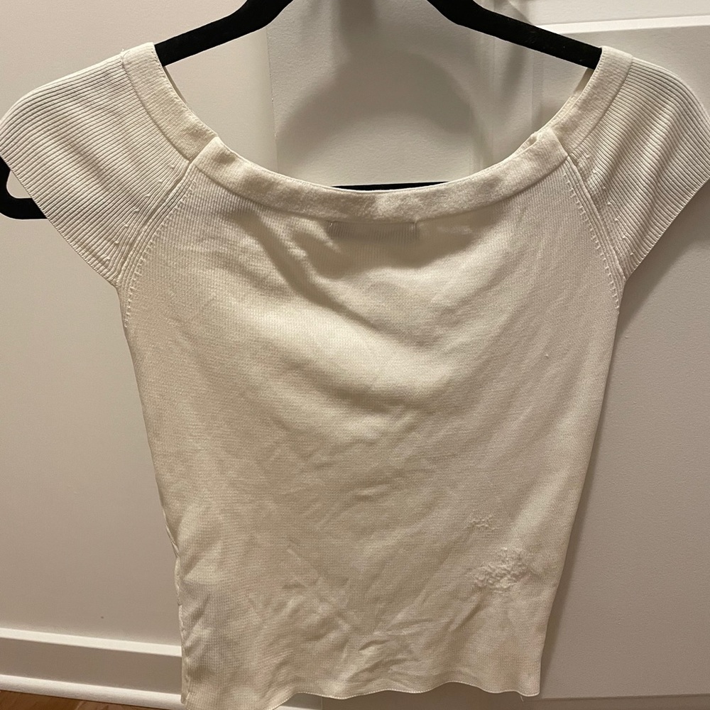 Zara Spandex Ribbed Off the Shoulder top